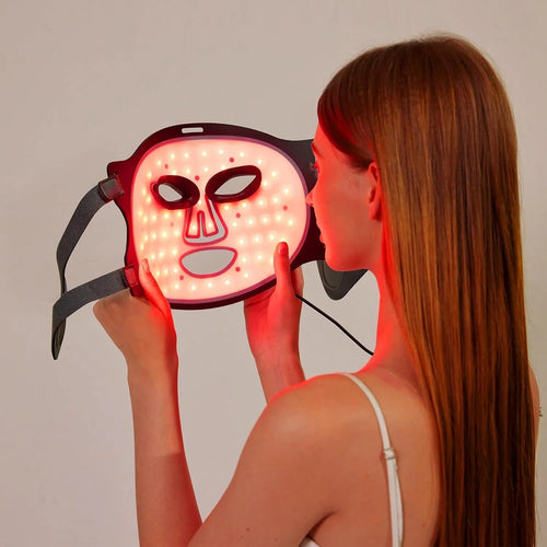 7 Color Cordless LED Face Mask For Wrinkle & Acne Reducing - Black